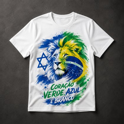 Camiseta Brasil Israel Patriótico