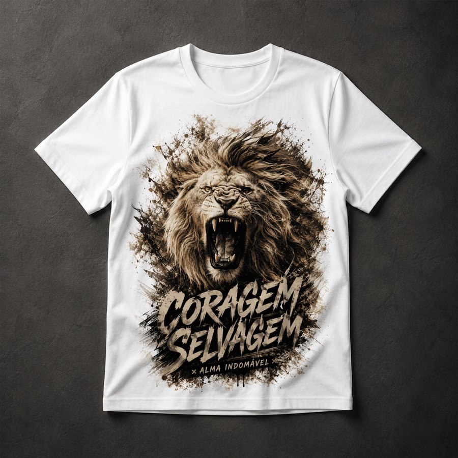Camiseta Leão Coragem Selvagem