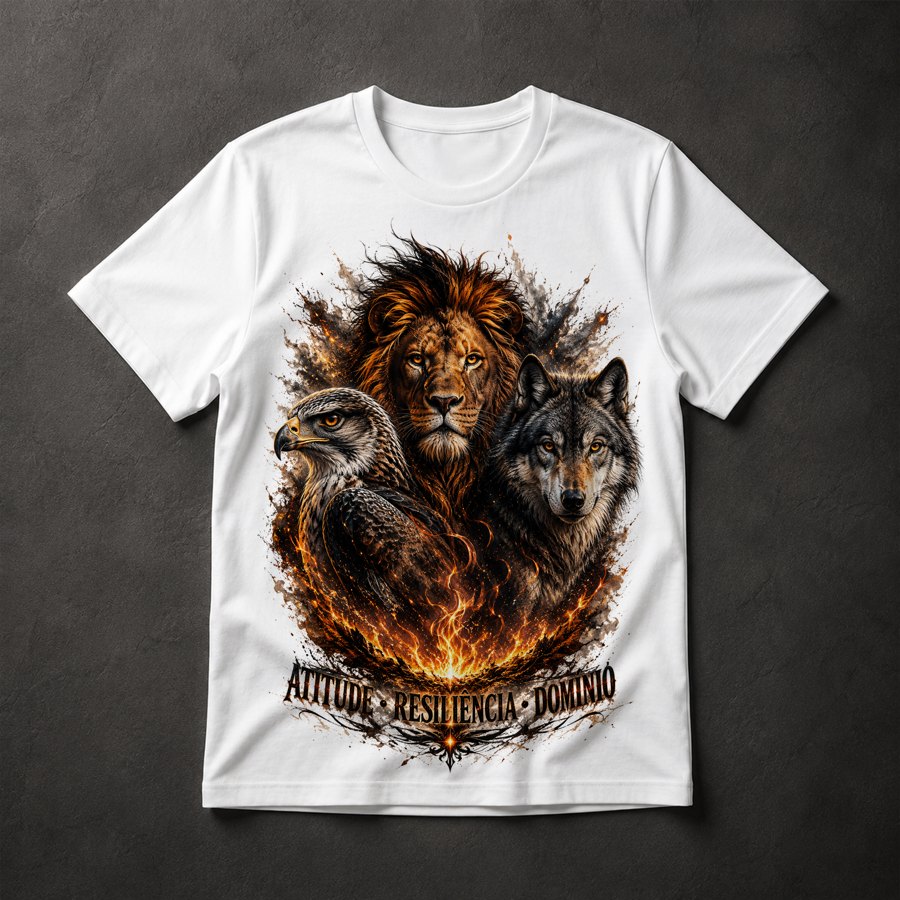Camiseta Leão Lobo Águia