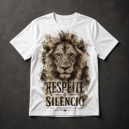 Camiseta Leão Respeito e Silêncio