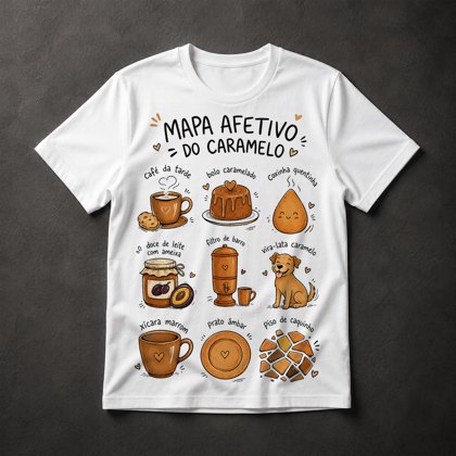 Camiseta Mapa Afetivo Caramelo