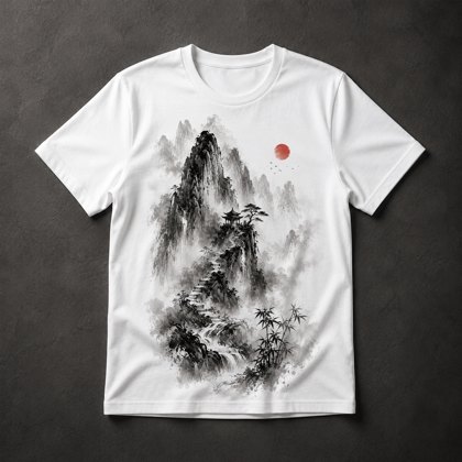 Camiseta Montanha Nebulosa Asiática