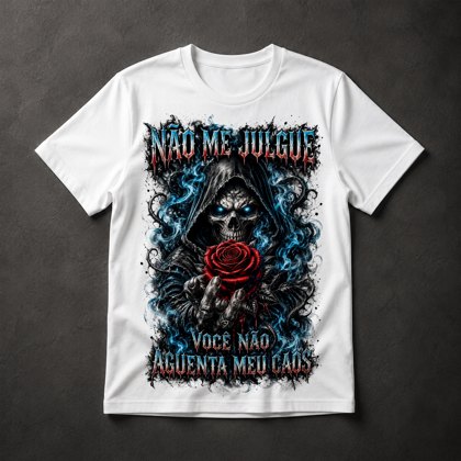 Camiseta Morte com Rosa