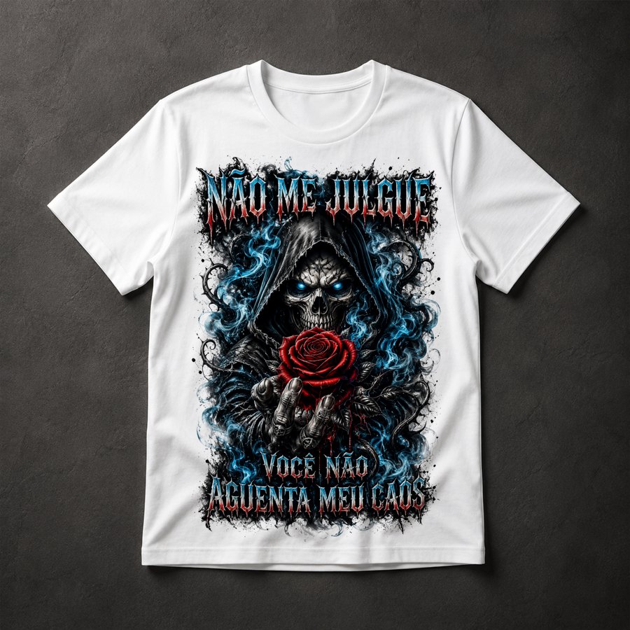 Camiseta Morte com Rosa