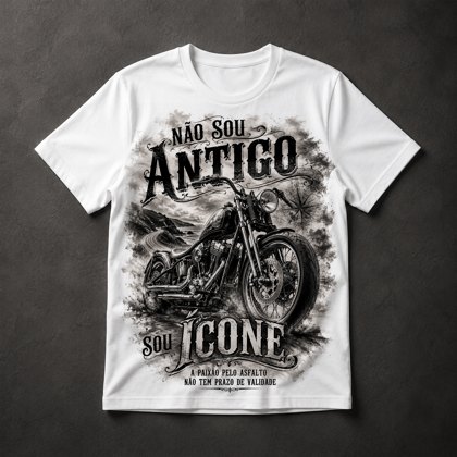 Camiseta Moto Clássica Frase
