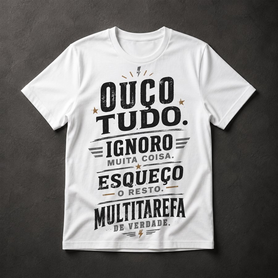 Camiseta Multitarefa Frases