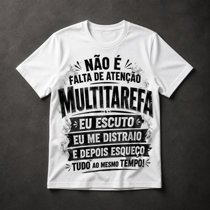 Camiseta Multitarefa Distração