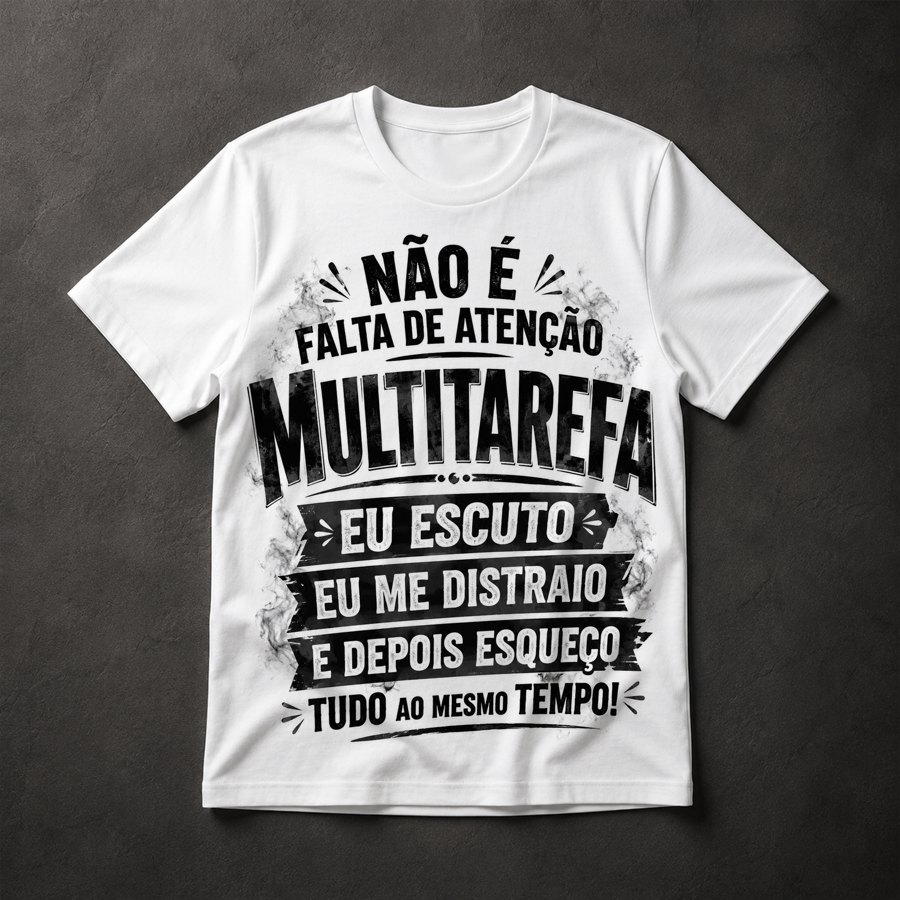 Camiseta Multitarefa Distração