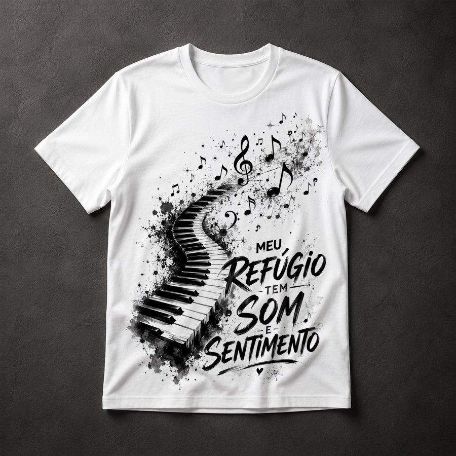 Camiseta Música Piano Frase