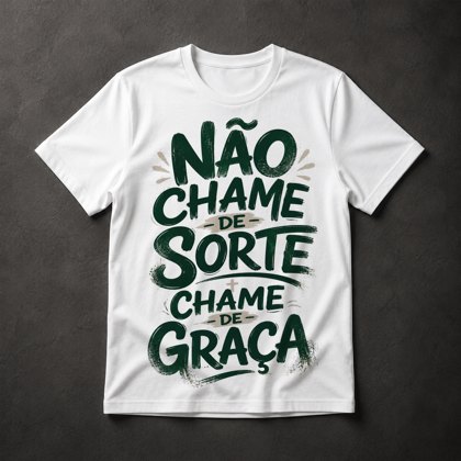 Camiseta Não Chame de Sorte, Chame de Graça