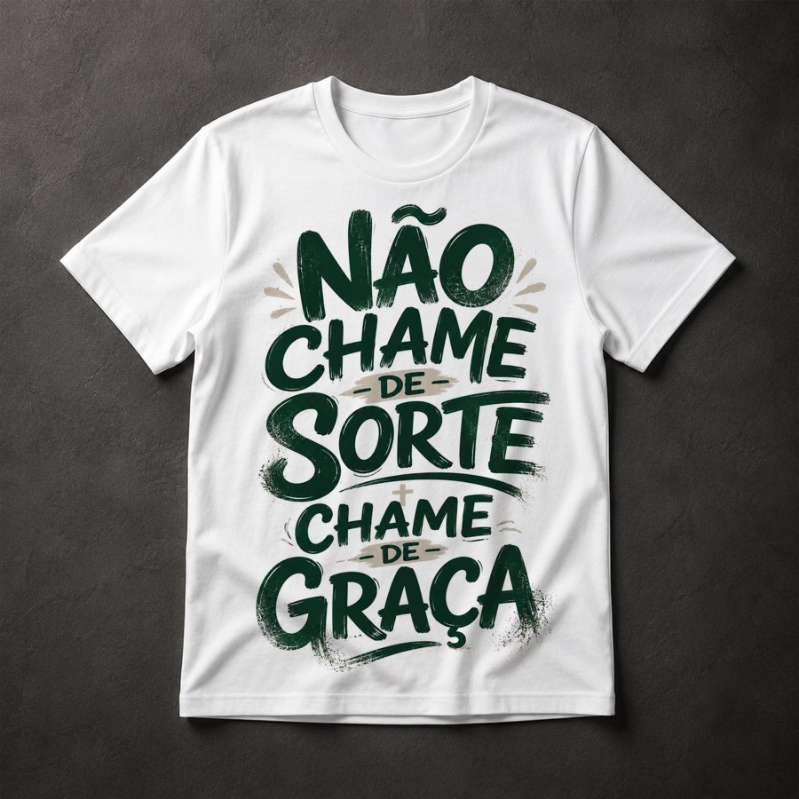 Camiseta Não Chame de Sorte, Chame de Graça