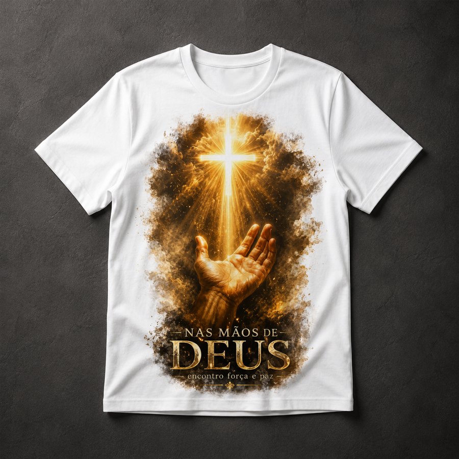 Camiseta Nas Mãos de Deus
