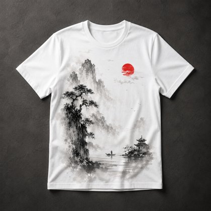 Camiseta Paisagem Oriental Minimalista