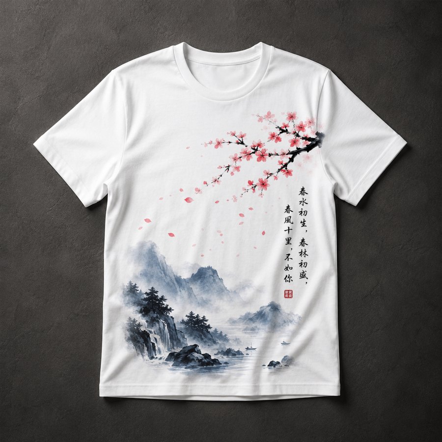 Camiseta Paisagem Oriental