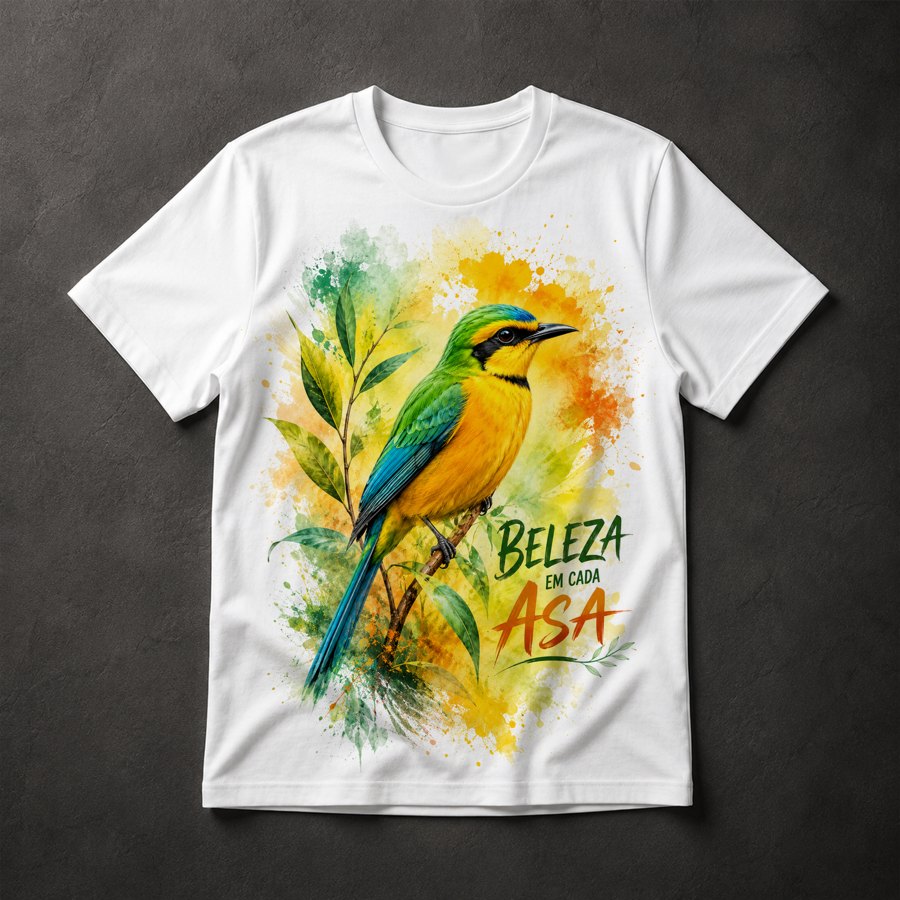 Camiseta Pássaro Tropical