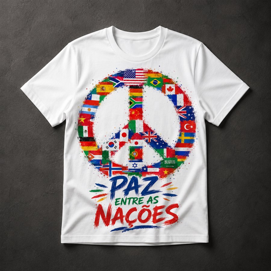 Camiseta Paz Entre Nações