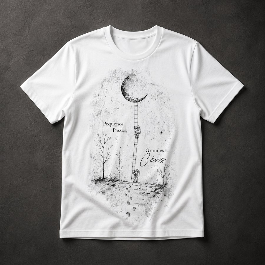 Camiseta Pequenos Passos Grandes Céus