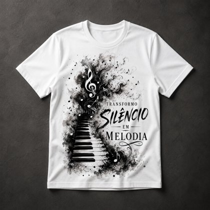 Camiseta Piano e Música