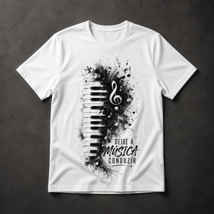 Camiseta Piano e Música