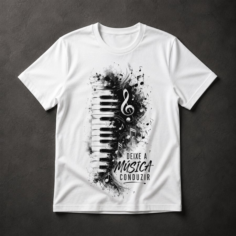 Camiseta Piano e Música