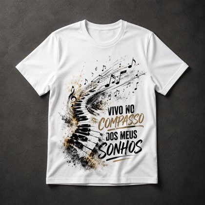 Camiseta Piano e Sonhos