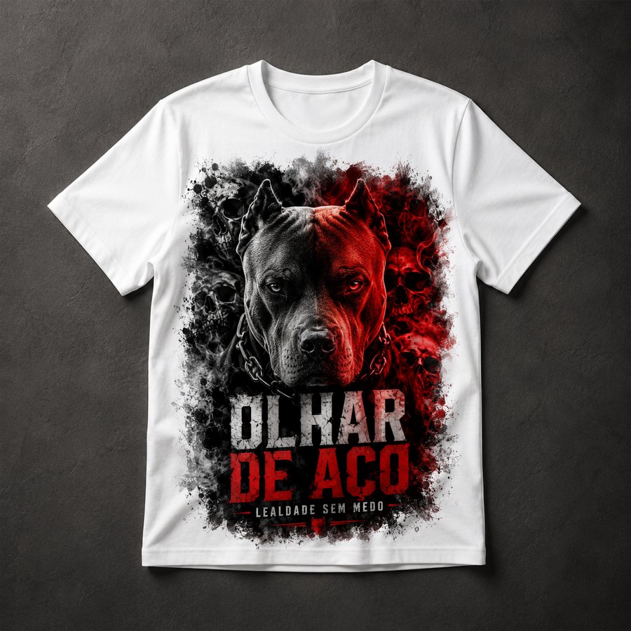 Camiseta Pit Bull Caveira