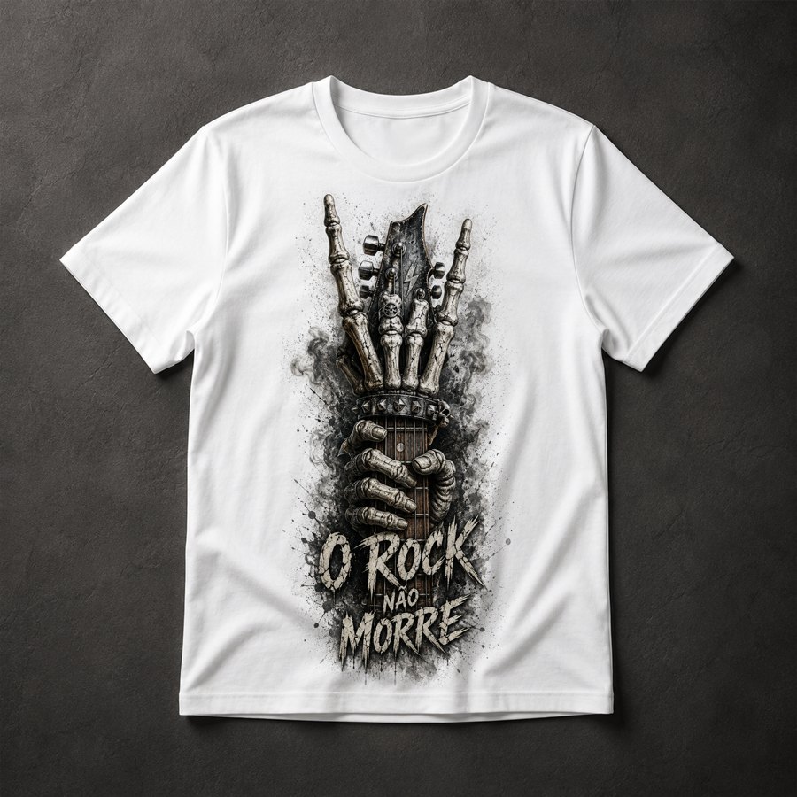 Camiseta Rock Esqueleto