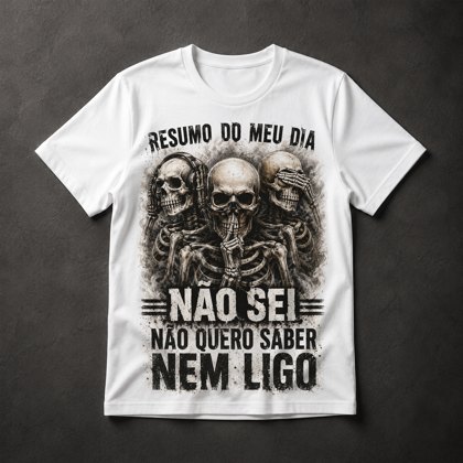 Camiseta Três Caveiras Frases