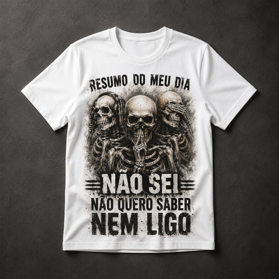 Camiseta Três Caveiras Frases