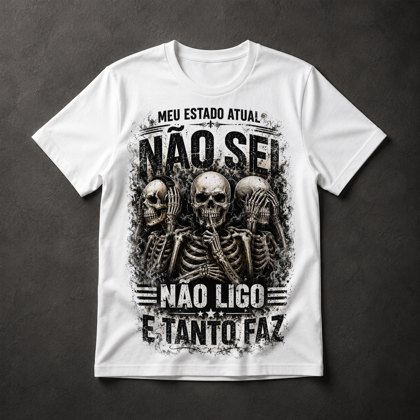 Camiseta Três Esqueletos Frases