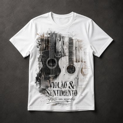 Camiseta música violão