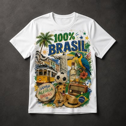 Camiseta 100% Brasil