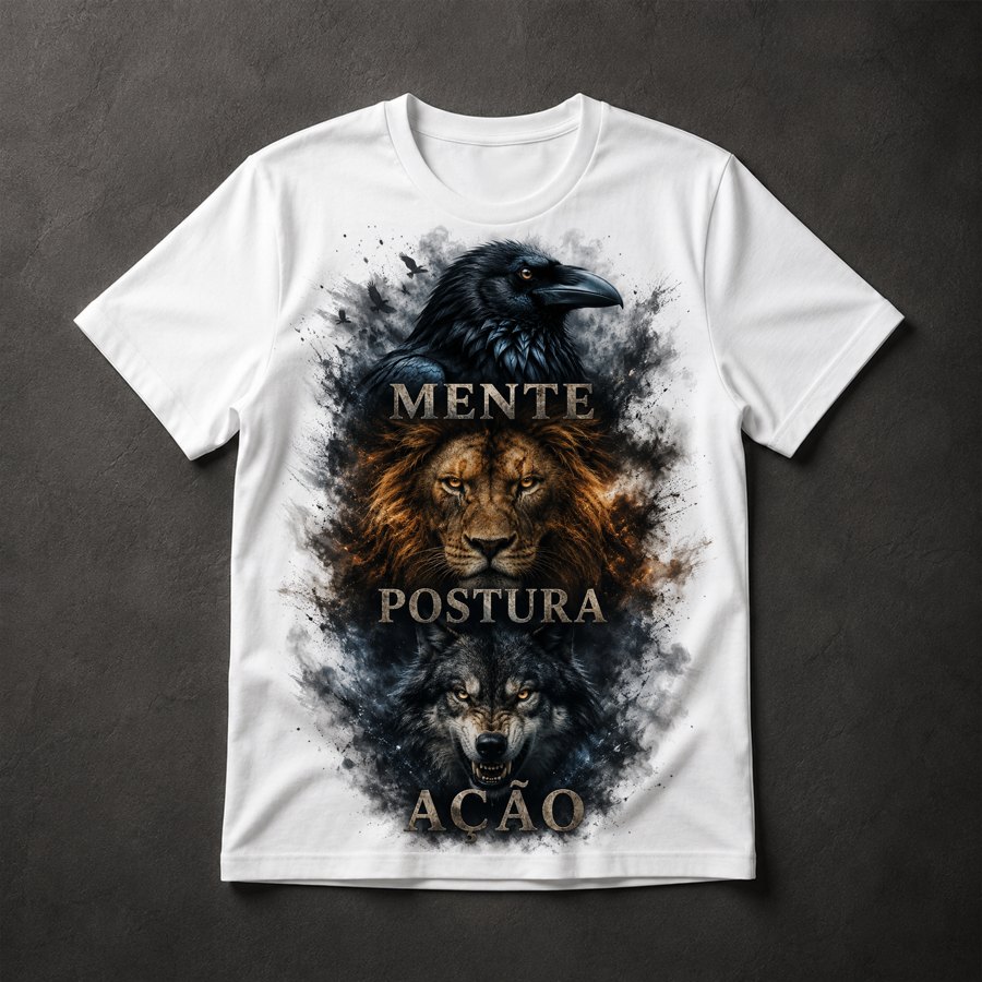 Camiseta Lobo Leão Corvo