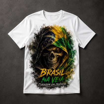 Camiseta Caveira Patriota Brasil