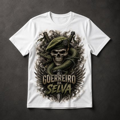 Camiseta Guerreiro Militar Caveira