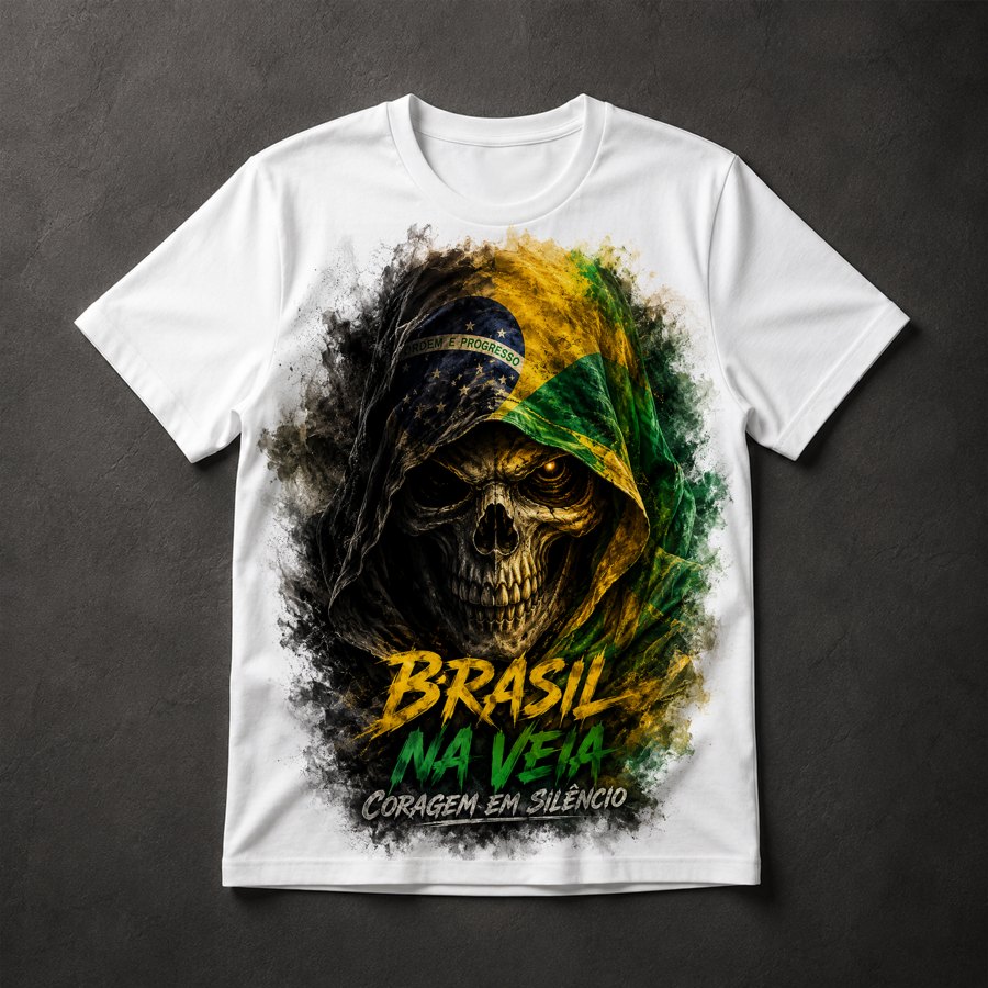 Camiseta Caveira Patriótica Brasil