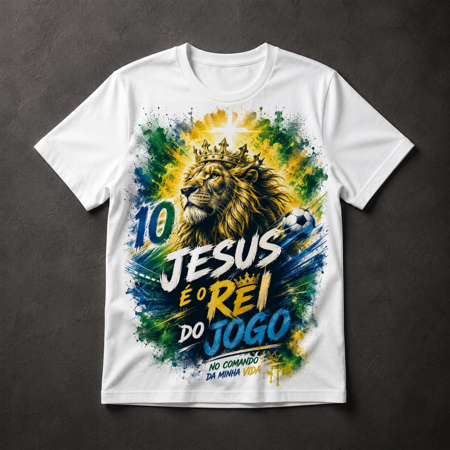 Camiseta Jesus Rei Futebol