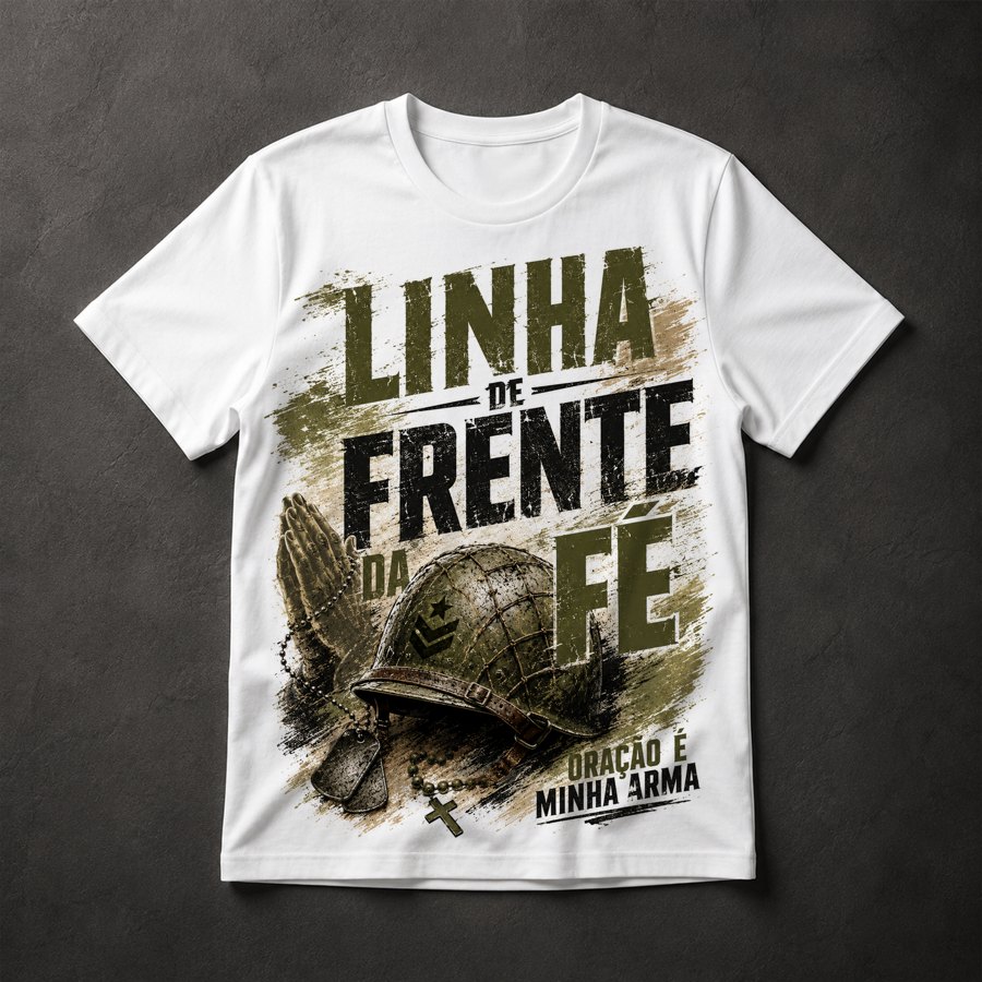Camiseta Fé Militar Cristã