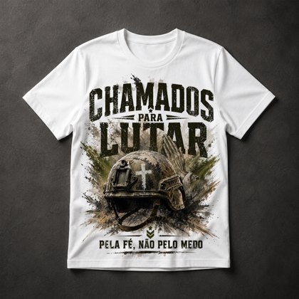Camiseta Fé Cristã Militar