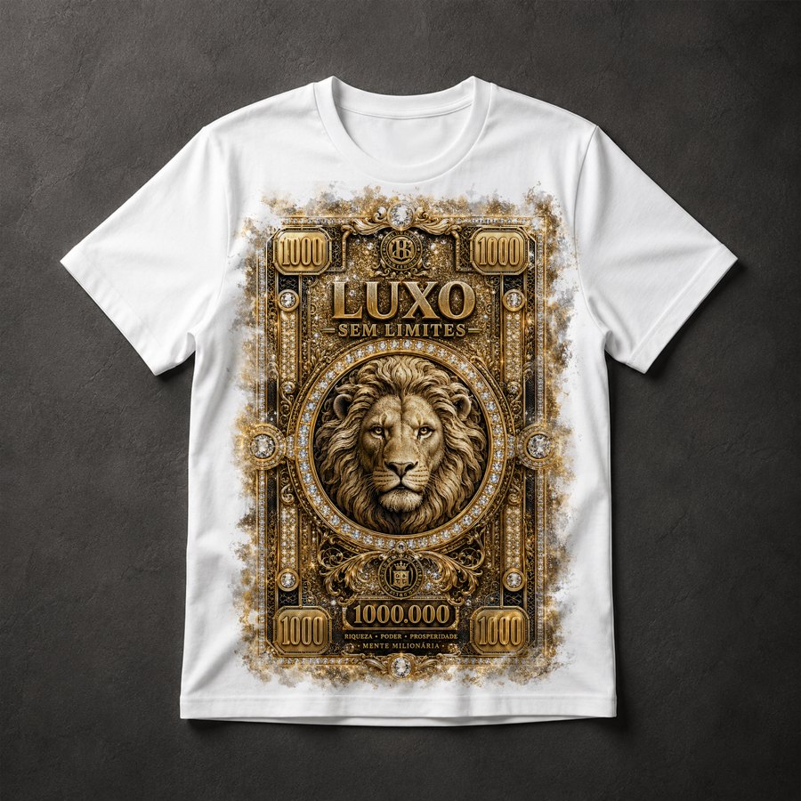 Camiseta Leão Luxo Dourado