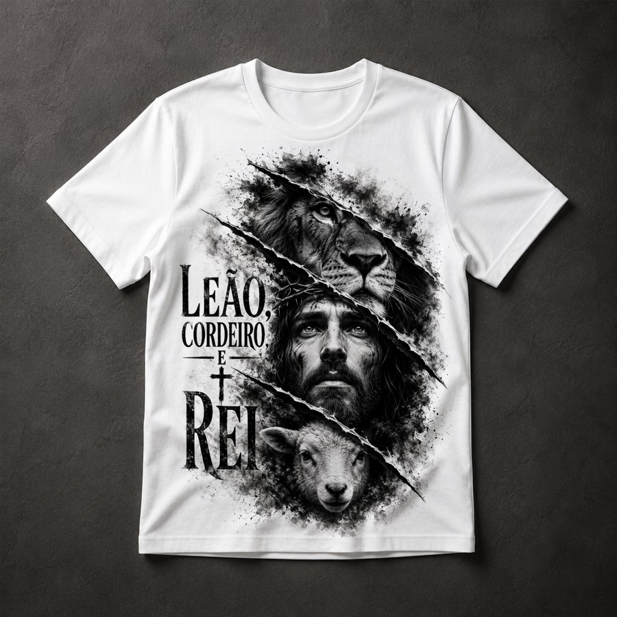 Camiseta Leão Cordeiro Rei