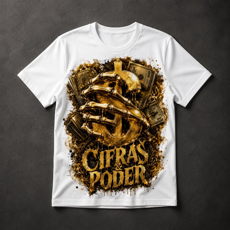 Camiseta Cifras Poder Caveira