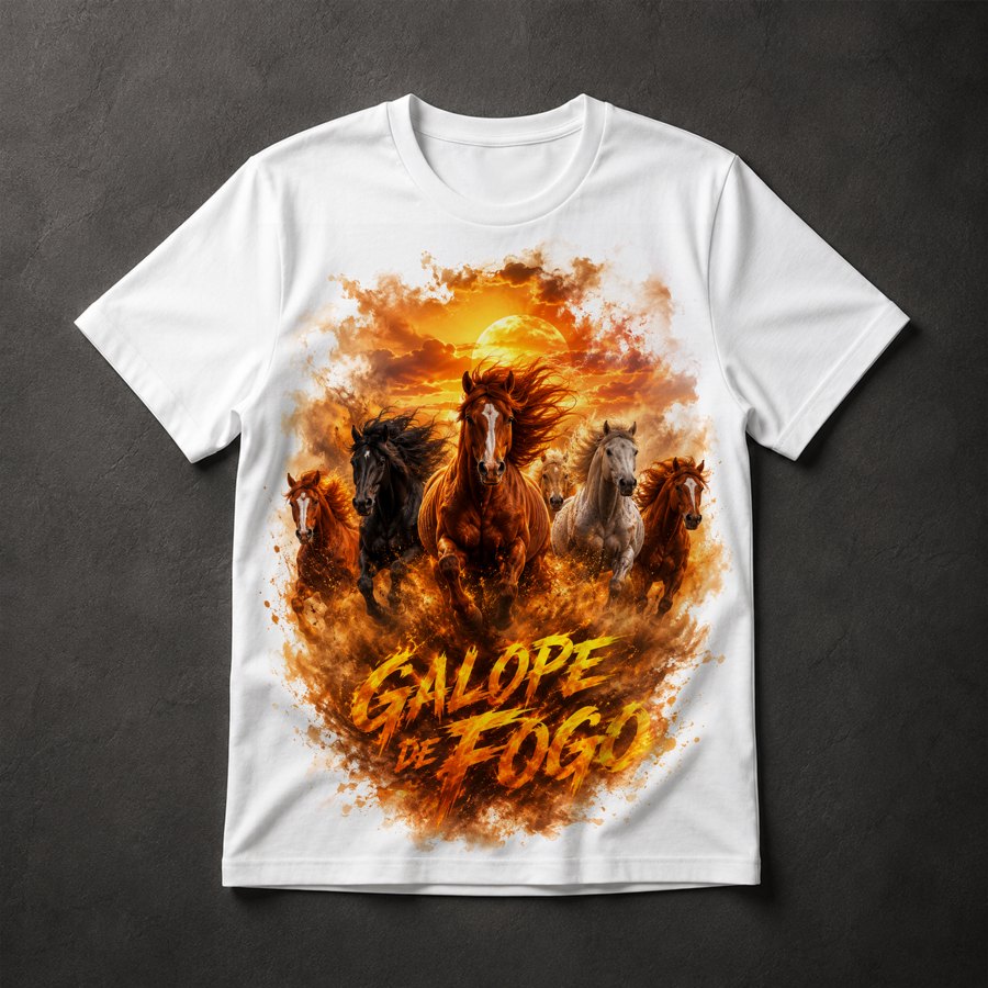 Camiseta Cavalos Fogo