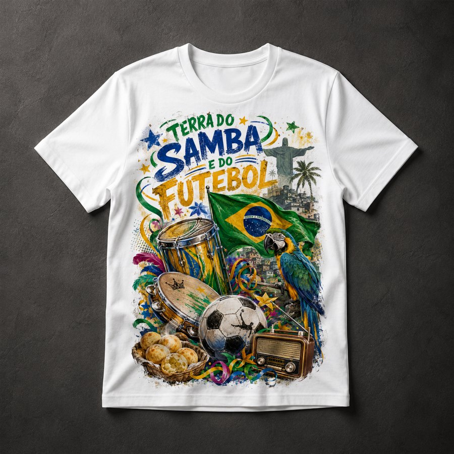 Camiseta Brasil Samba Futebol