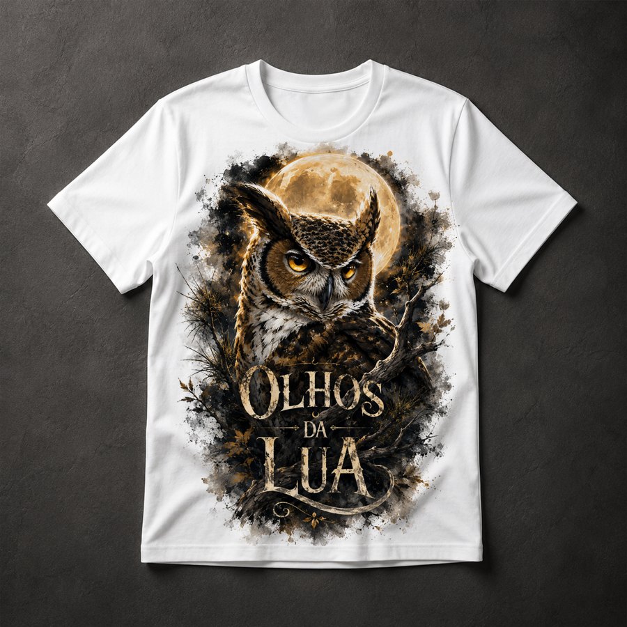 Camiseta Coruja e Lua