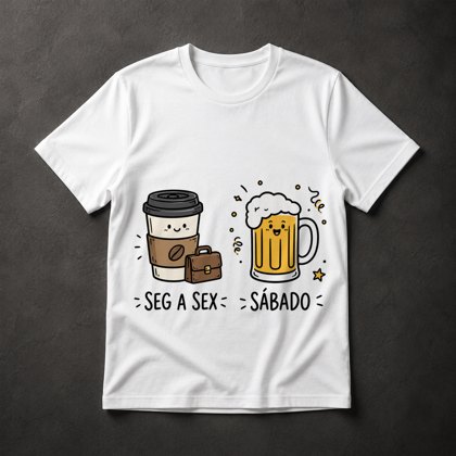 Camiseta Café e Cerveja