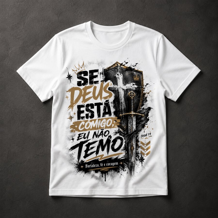 Camiseta Fé Cristã Templário