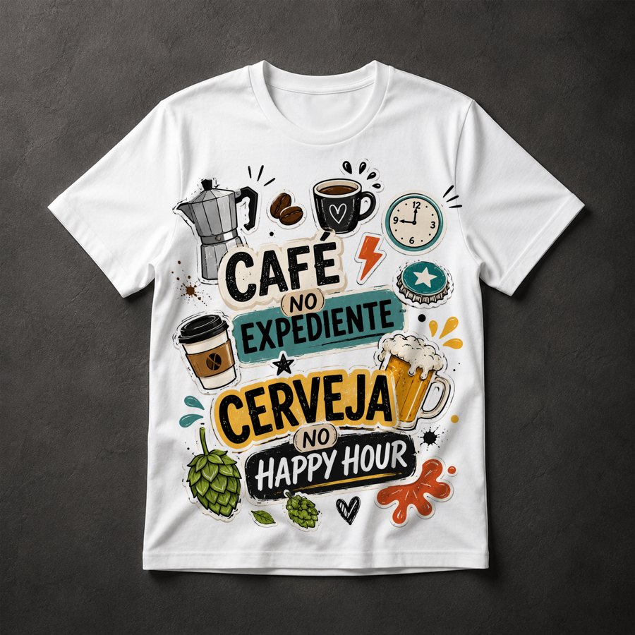 Camiseta Café e Cerveja