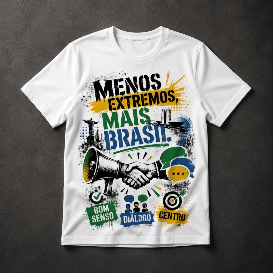 Camiseta Menos Extremos Mais Brasil